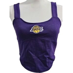 Los Angeles Lakers NBA Zip up Corset Size Large Purple